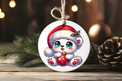 Christmas Polar Bear Sublimation PNG | Cute Kawaii Designs Product Image 5