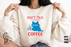 Coffee Quote Funny Cat Hand-Drawn Png svg Product Image 3