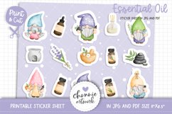 Essential Oil Gnomes Printable Stickers, Sticker Sheet, Product Image 1