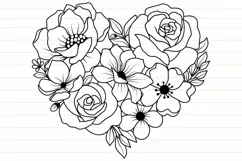 Flower Heart Svg Flower Svg Floral Heart Svg Product Image 6