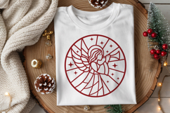 Stained Glass Angel Christmas Ornament SVG Trumpet Product Image 2