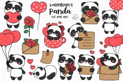 Valentine&#039;s panda svg, Panda SVG, in love panda svg Product Image 1