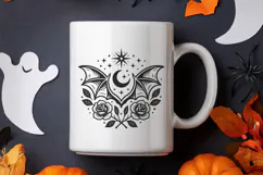 Gothic Bat Wings with Roses SVG and PNG Clipart Product Image 3