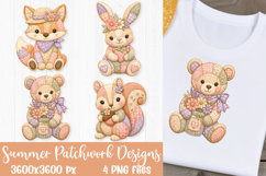 Summer Patchwork Animal Sublimation Designs PNG Files Product Image 2