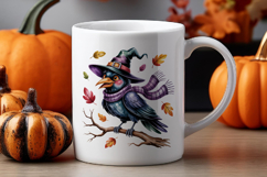 Halloween Crow PNG Sublimation | Cute Witch Bird Clipart Product Image 2