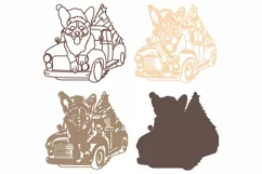 Christmas Truck Multilayer Svg/Corgi Dog/Cut Vintage Truck Product Image 2