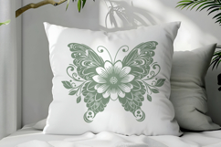 Butterfly Silhouette SVG Cut File. Flower Butterfly PNG. Product Image 2
