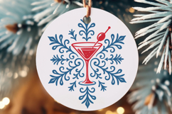 Christmas Martini Snowflake SVG, Festive Cocktail Clipart Product Image 2