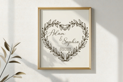 Heart Wreath SVG | Botanical Floral Frame Cut File. Product Image 2