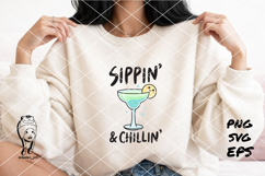 Sippin' &amp; Chillin' Cocktail cute svg Product Image 1