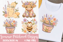 Summer Patchwork Sublimation Designs PNG Files Product Image 4