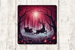 4 Gothic Christmas Square Coasters PNG Sublimation Designs Product Image 5