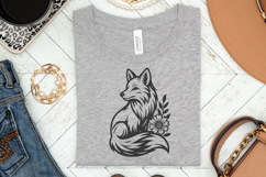 Floral Fox SVG Bundle | 33 Flower Monoline Fox Cut Files Product Image 15