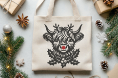Christmas Highland Cow SVG Bundle | Festive Farm Animals Product Image 12