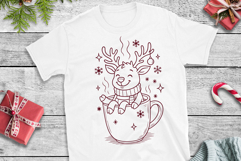 Cute Christmas Reindeer SVG Cut Files| 4 Hot Cocoa &amp; Lights Product Image 6