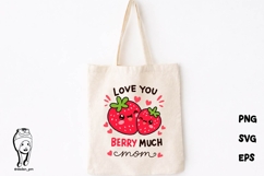 Berry Much Mom SVG Cute Kawaii Strawberry Mother’s Day Product Image 2