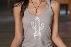 Hand Drawn Cactus SVG Files, Potted Plant Outline Clipart Product Image 4