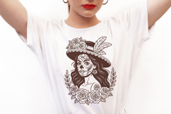 Day of the Dead Woman SVG. Sugar Skull Lady Floral Art Product Image 2