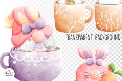 Easter gnome mug clipart, easter clipart, easter gnome clipa Product Image 2