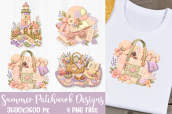 Summer Beach Patchwork Sublimation Designs PNG Product Image 4