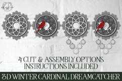 3D Winter Cardinal Dreamcatcher | Layered Papercut SVG Product Image 2
