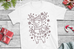 Cute Christmas Reindeer SVG Cut Files| 4 Hot Cocoa &amp; Lights Product Image 7