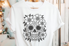 4 Sugar Skull SVG Cut Files|Floral Dia de los Muertos Design Product Image 3