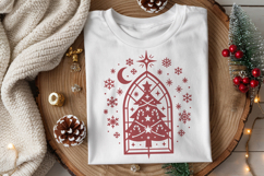 Stained Glass Candy Cane Christmas Tree SVG Window Product Image 3