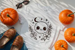 Kawaii Skull SVG Cut File| Cute Halloween PNG Clipart Product Image 3