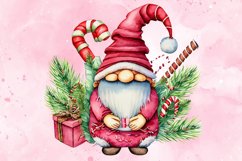 Watercolor Christmas Gnome Clipart Product Image 4