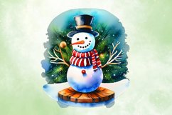 Watercolor Christmas Vintage Clipart Product Image 3