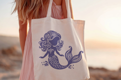 Baby Girl Mermaid Silhouette SVG Cut File. Mermaid PNG. Product Image 3