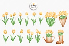 Watercolor tulip clipart, tulip clipart, flower clipart Product Image 2