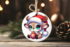 Christmas Reindeer Sublimation PNG | Cute Kawaii Designs Product Image 4