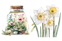 14 Watercolor Spring Flowers Clipart, Vintage Botanical Product Image 4