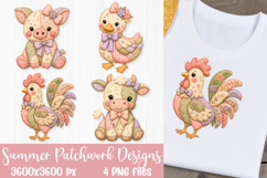 Summer Patchwork Animal Sublimation Designs PNG Files Product Image 2