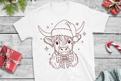 Christmas Highland Cow SVG Files | 4 Cozy Farmhouse Designs Product Image 3