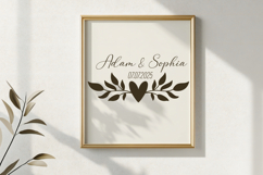 Floral Borders SVG Cut File. Heart Laurel Leaves Divider PNG Product Image 3