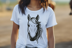 Elegant Horse Head SVG Engraving File| Boho Line Art Design Product Image 3