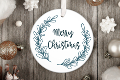 Christmas Mistletoe Wreath SVG | Holiday Circle Frame PNG Product Image 2