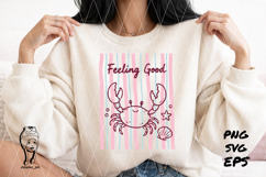 feeling good crab Summer Preppy Hand Drawn Product Image 1