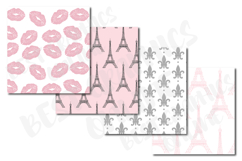28 Pink Paris Digital Papers Set Eiffel Tower Oh la la Paper Product Image 4