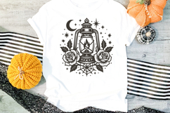 Gothic Halloween Oil Lantern SVG, Vintage Lantern with Roses Product Image 3