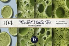 Matcha Foam Texture, Green Bubble Pattern Product Image 1