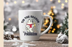 Retro Bear,Tis the season to bee freezin , svg & sublimation Product Image 2