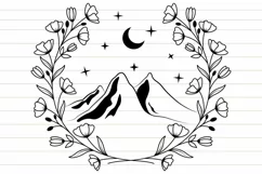 Floral Mountain Svg Flower svg, Floral Wreath Svg Product Image 7