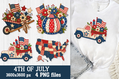 Patriotic Patchwork 4th of July PNG Files Sublimation Product Image 4