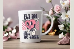 Love retro, fly on the wings of love, svg and sublimation Product Image 3