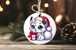 Christmas Arctic Fox Sublimation PNG | Cute Kawaii Designs Product Image 3