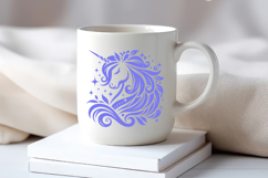 Elegant Unicorn Silhouette SVG | Fantasy Floral Sparkle Product Image 4
